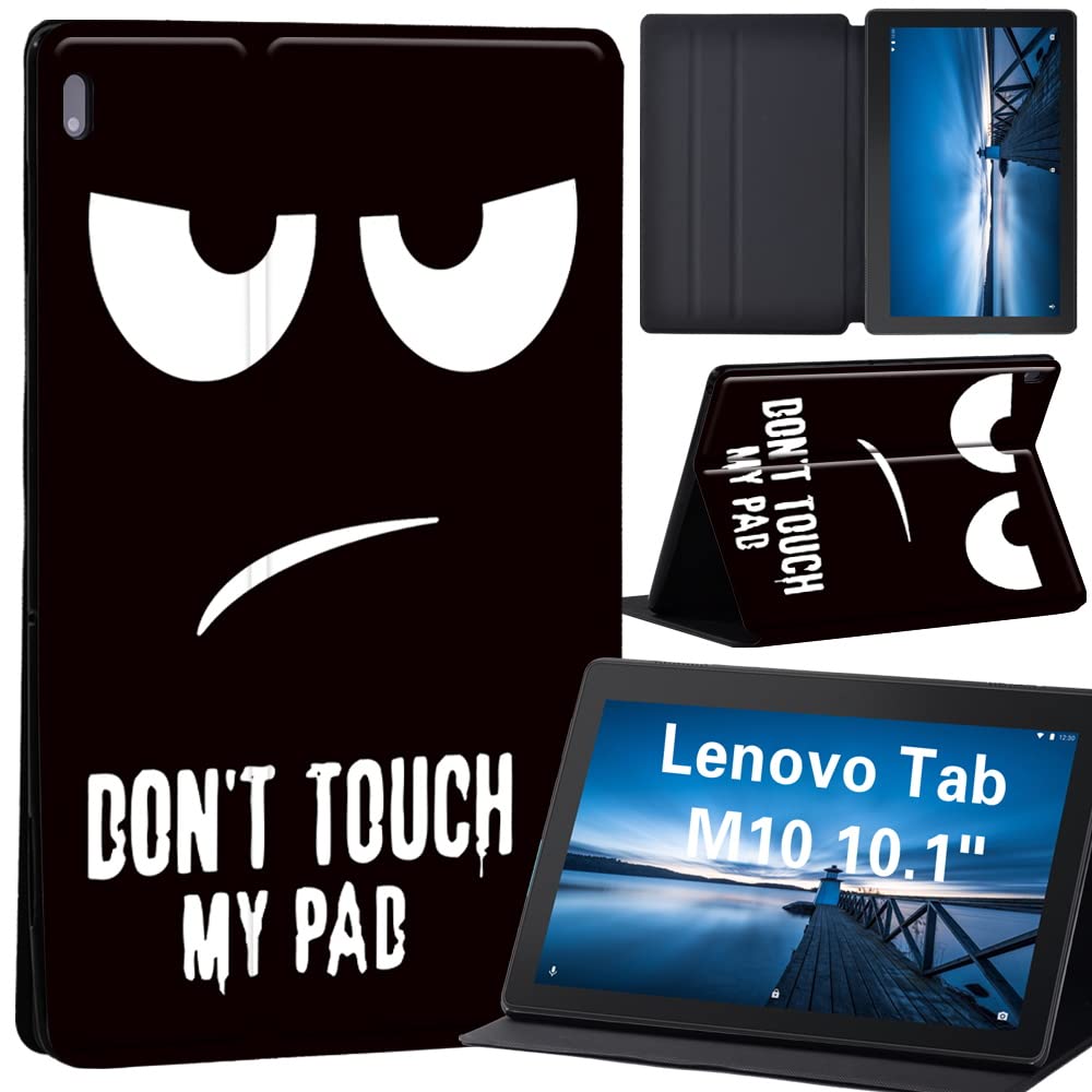 Design Case for Lenovo Tab M10 TB-X605F/ TB-X605L/ TB-X505F/ TB-X505L - Leather Tri-Fold Stand Cover Case for Lenovo Tab M10 10.1-Inch Tablet, (don't touch my pad)