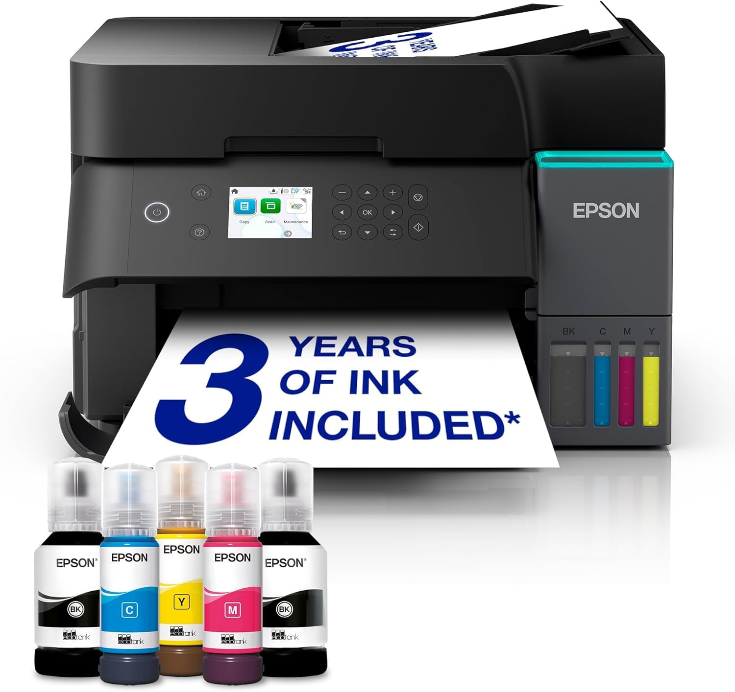 Epson EcoTank ET-3950 Ink Tank Printer | Home Office Use | Wireless | A4 | Duplex Print, Copy, Scan | 6.1cm LCD Screen | 30-Page ADF | Includes up to 3 Years of Ink