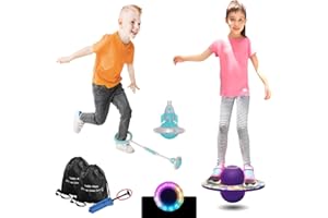 Todos Aman Pogo Ball & Foldable Flashing LED Skip Cool Fun Challenge Jump Bounce Exercise Fitness Balance Coordination Burn Fat for Adults & Kids Great Deal & Gift