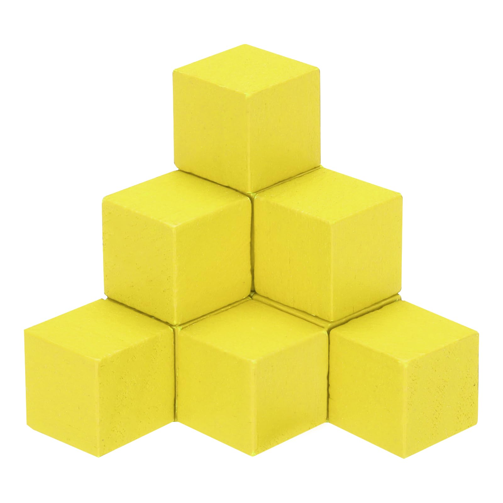 sourcing map Crafts Wooden Cube 50 Pcs 2.5cm Square Yellow Solid Wood Crafts Blocks for DIY Projects, Puzzle Making, Letters, and Stamps for Home Decoration