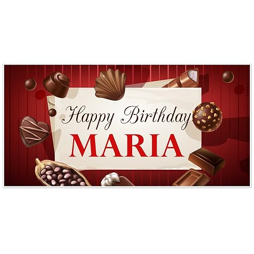 Amazon Com Chocolate Birthday Banner Party Decoration Backdrop