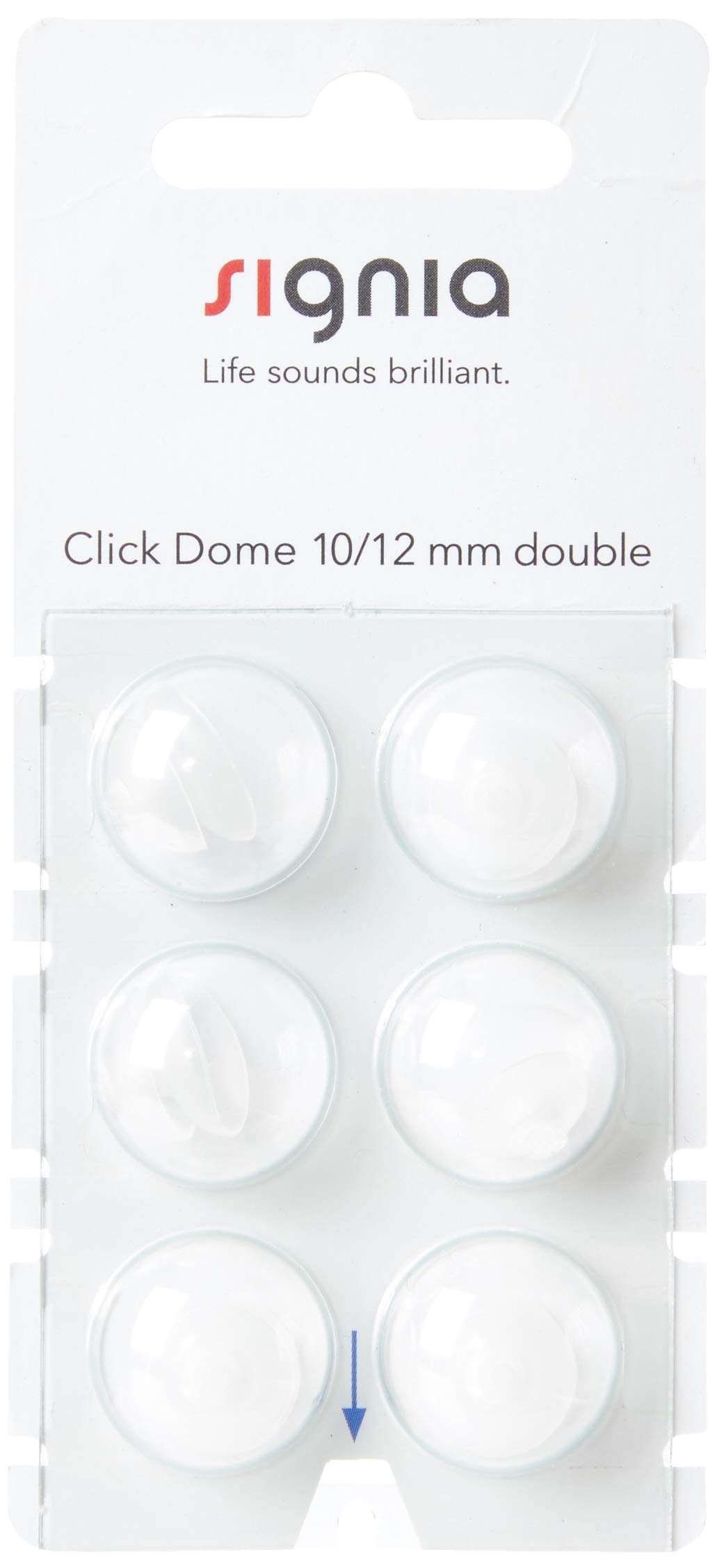 signia Click Dome 10/12 mm Double For RIC Hearing Aids - 6 Domes Each by Siemens