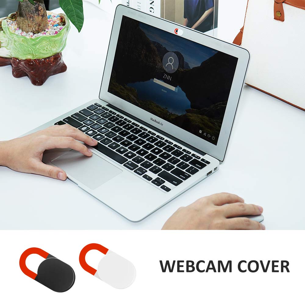 KIWI design Webcam Cover 6 Pack, 0.03 inch Ultra-Thin Laptop Camera Cover Slide for Computer Tablet Phone MacBook Mini/Air Pro iPhone iMac Echo Show Spot iPad Video Camera Desktop (2 White+4 Black)