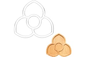 beinkmake 4 in 1 Router Template Clear Acrylic Router Template for Woodworking Drawing Circle Inlay Templates Tool Charcuterie Board Craft Decorative 9.8x10.1 inch