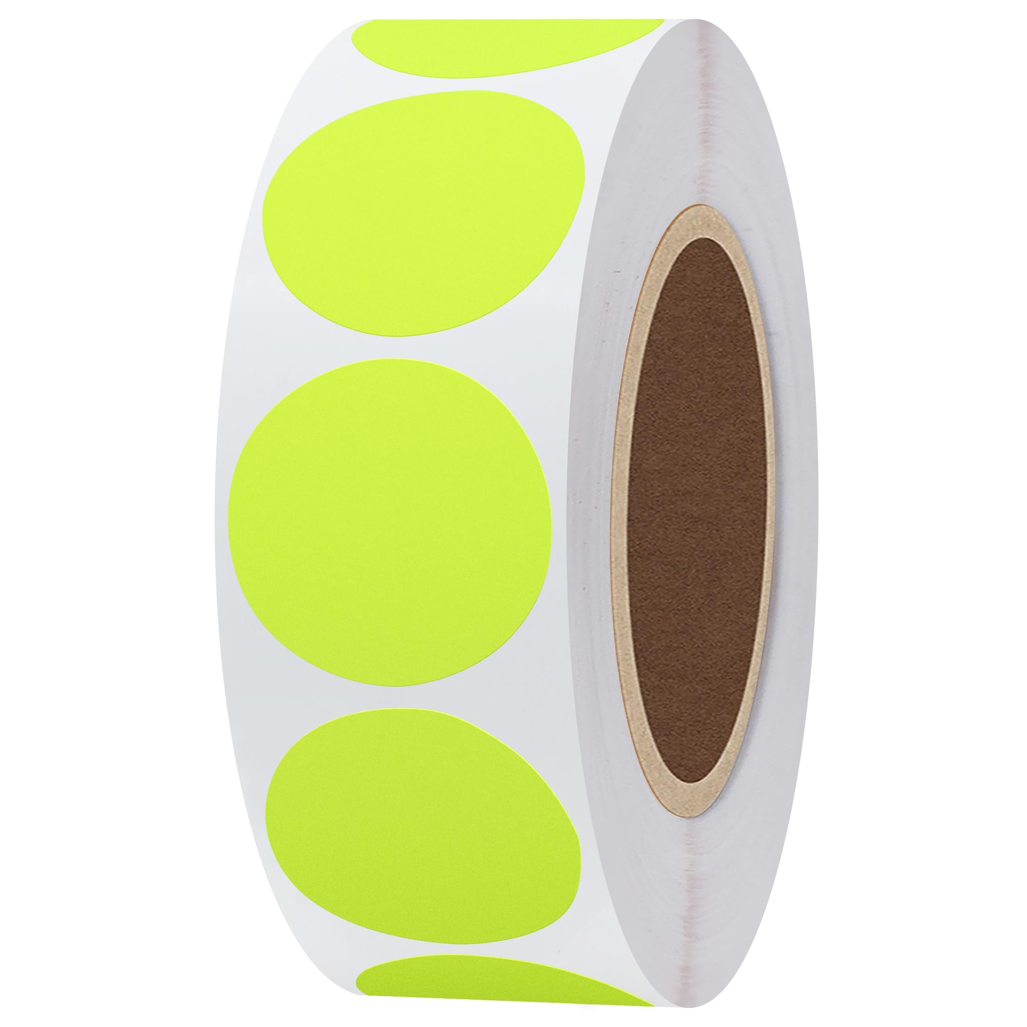Hylabelest Fluorescent Yellow Round Stickers 1 Inch Color Coding Dots Labels Total 1000 Per Roll (Fluorescent Yellow, 1")