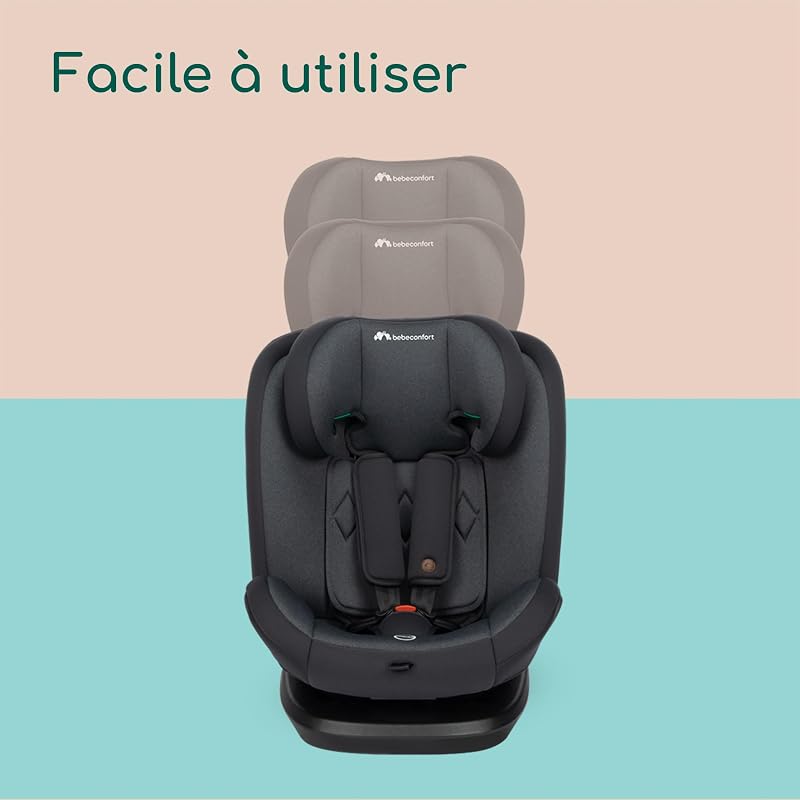 EverFix i-Size Siège auto, Siège auto face à la route, Siège auto ISOFIX, de 15 mois jusqu'à 12 ans, 9-36 kg, 76-150 cm, Tinted Black