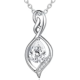 CCmfgjew Infinity Birthstone Necklace for Women 925 Sterling Silver Dainty Infinity Pendant Jewelry Birthday Mothers Day Gifts for Mom Women Wife