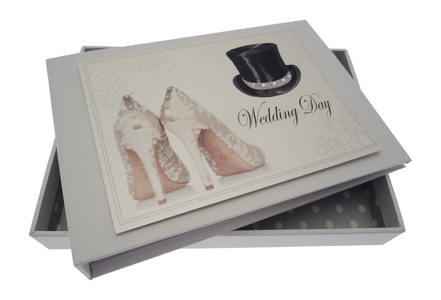 White Cotton Cards Wedding Day Tiny Album (Top Hat/Shoes)