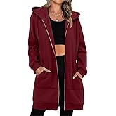 StunShow Women's Zip Up Hoodies Oversized Fleece Long Sleeve Sweatshirts Casual Fall Jacket Coat with Pocket(S-3XL)