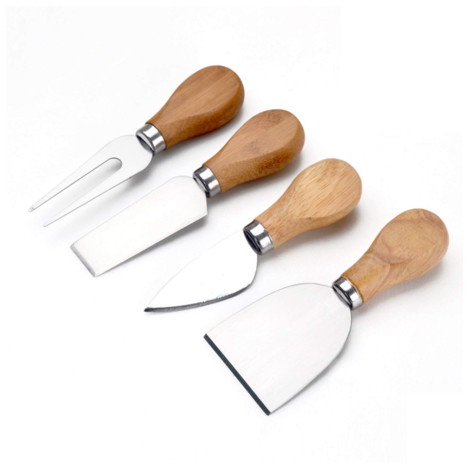 XGzhsa Cheese Knife Set, Mini Stainless Steel Cheese Knives with Wooden Handle for Cake Dessert Salad