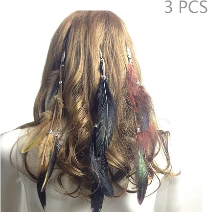 Amazon Com Jurxy Women Feather Hair Clips Set Of 3 Handmade Boho