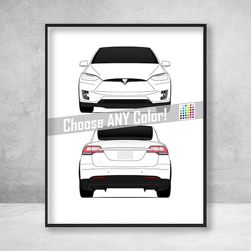 Amazoncom Tesla Model X Front And Rear View Tesla Motors