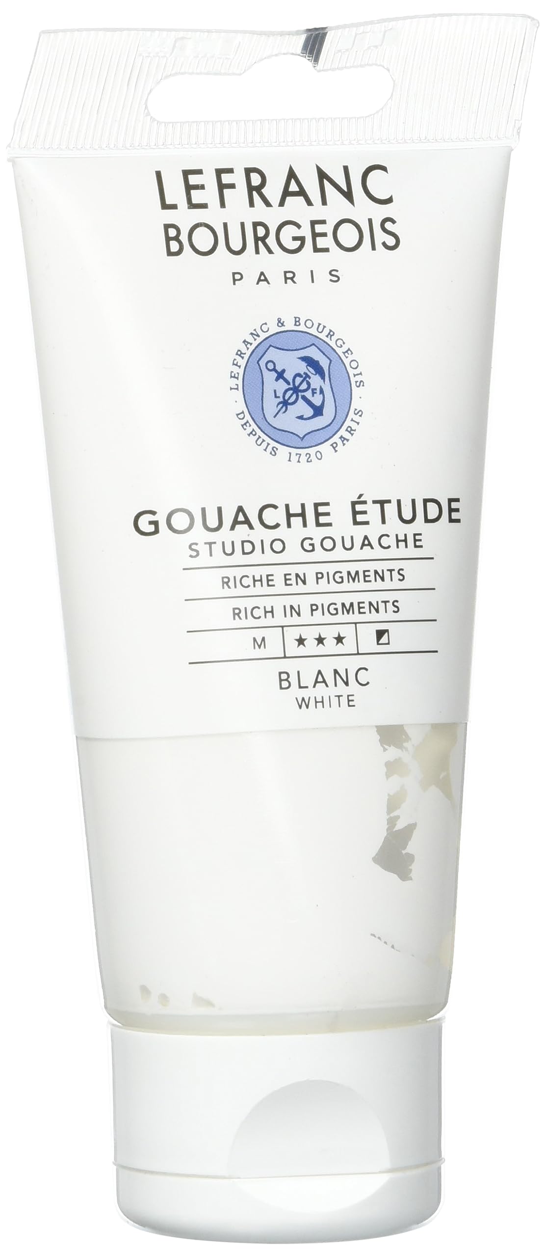 Lefranc & Bourgeois 301242 Studio Gouache, Strong, Lightfast, Opaque Colours in 80 ml Tube - White — image 1