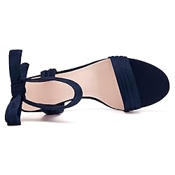 Womens Open Toe Ankle Tie Back Low Block Chunky