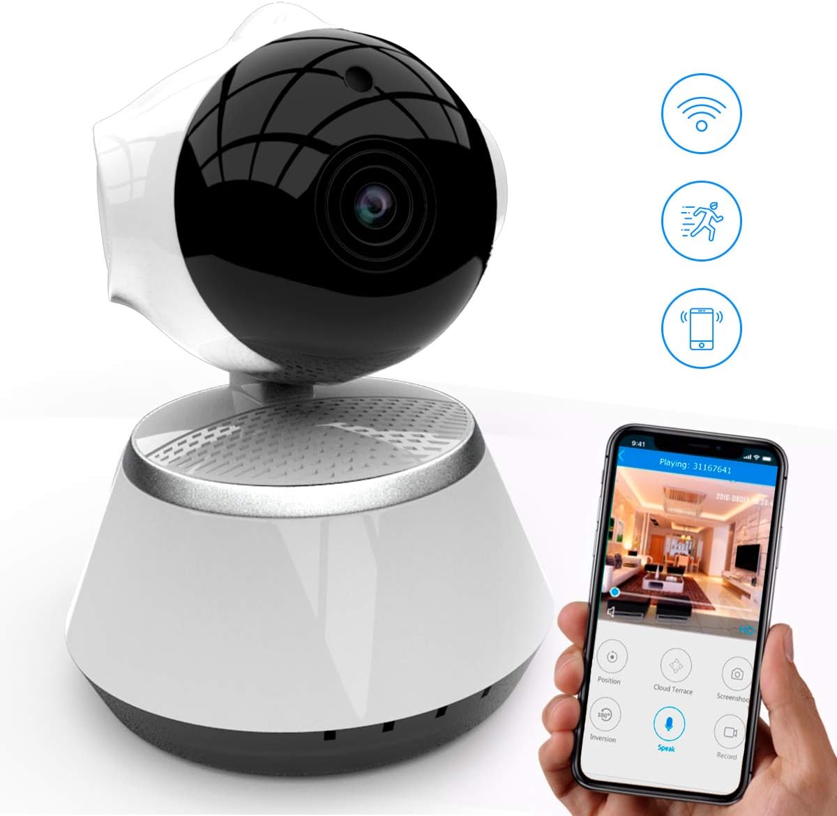 [New 2019 Upgraded] Wireless Security Camera - WiFi Home Surveillance 2.4G - Two-Way Audio & Night Vision, IP Remote Cameras for Baby/Pet/Nanny Monitor, Pan/Tilt, 720p HD - Best App for iOS, Android