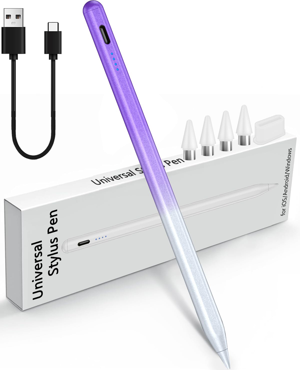 Photo 1 of Stylus Pen for iPhone 15 14 13 Pro Plus Max, Android, iPad Tablet/Phone Touchscreens - Compatible with Apple Pencil for iPad 9th/10th Generation - Stylist for Samsung Galaxy Touch Screens - Purple
