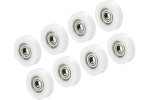 PATIKIL Nylon Pulley Wheel 8x36x10mm, 8 Pack 608zz Bearing Sliding Conveyor Roller Wheel for Door Window Drawer Hardware Driving Mechanical Equipment, White