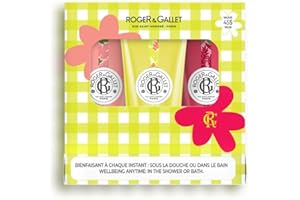 ROGER & GALLET Beneficial Trio Shower Gels Kit - Fig Blossom, Red Ginger, Osmanthus Flower - Moisturizing Body Wash - Creamy 