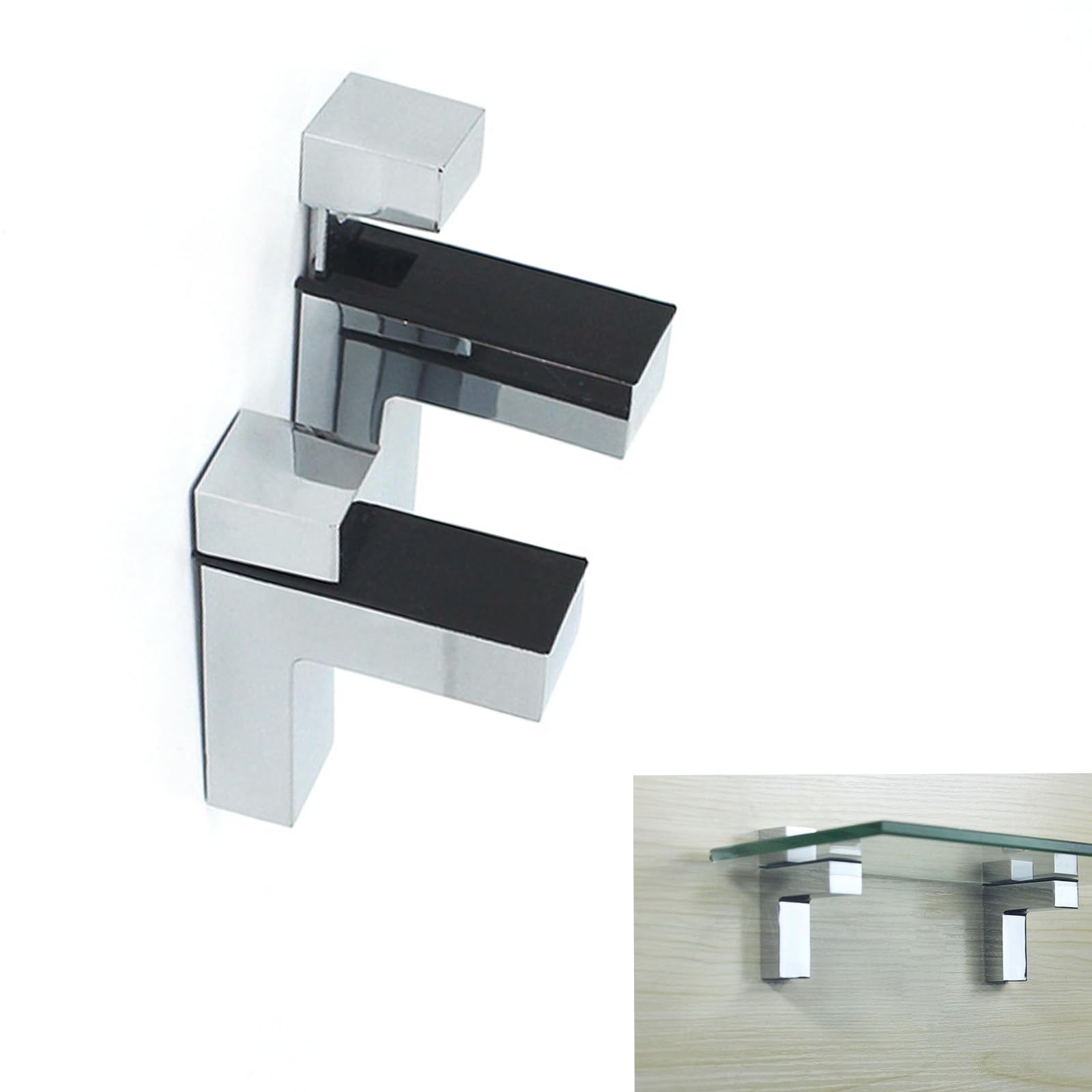WANLIAN Shelf Brackets Cabinet Brackets, Wall Brackets for Living Room, Room, Bathroom, Polished Chrome (2 Pieces)