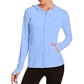 Women's UPF 50+ Sun Protection UV Jacket - Zip Up Hoodie Long Sleeve Hiking Fishing SPF Performance Shirt with Thumbhole