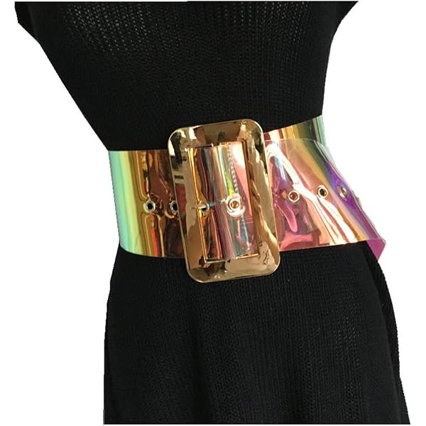 Elerevyo Women Clear Waist Belts, Wide Transparent Round  display picture 1