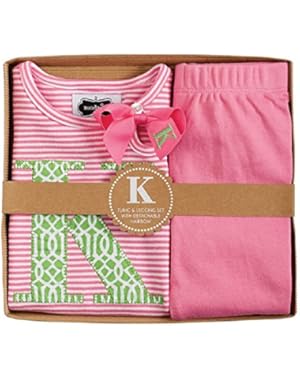 Baby Newborn Girl Pink Initial Tunic & Legging Set 0-6 Months (Letter K)