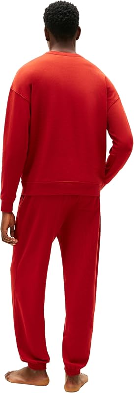 Herren Sweatshirt Track Top mit Rundhalsausschnitt, Rot (Dark Magma), L — Foto 3 von 6
