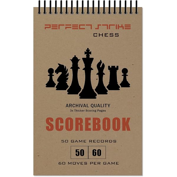US Chess Federation Spiral Score Book - Holds 50 Games (120 Moves Each) For Tournament Players