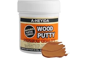 A-HEYIDA Wood Filler - Natural Wood Filler Putty for Repair Wood Cracks & Holes on Wooden Furniture, Hardwood Floor, Door, Cabinet - Wood Scratch Repair Kit for Trim Wood Filling, Paintable, Stainable