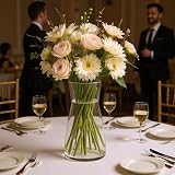 Ledoir Glass Vase 20cm Clear Modern Tall Flower Jug Pampas Decor 1L view 6
