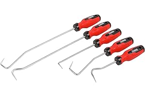 ARES 10038-5-Piece Hose and Seal Removal Set - Includes 90 Degree Seal Pick and Single and Double Offset Hose Removers - Chro