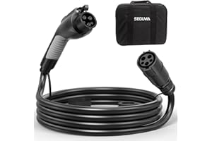 SEGUMA 40FT 50A J1772 EV Charger Extension Cable, J1772 Extension Cable Compatible with 110V-240V Level 1/ Level 2 EV Charger Stations, IP66 Waterproof EV Extension Cord with Carrying Bag,for J1772 EVs/PHEVs