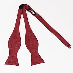 Alizeal Men's Paisley Jacquard Tuxedo Self Bow Tie