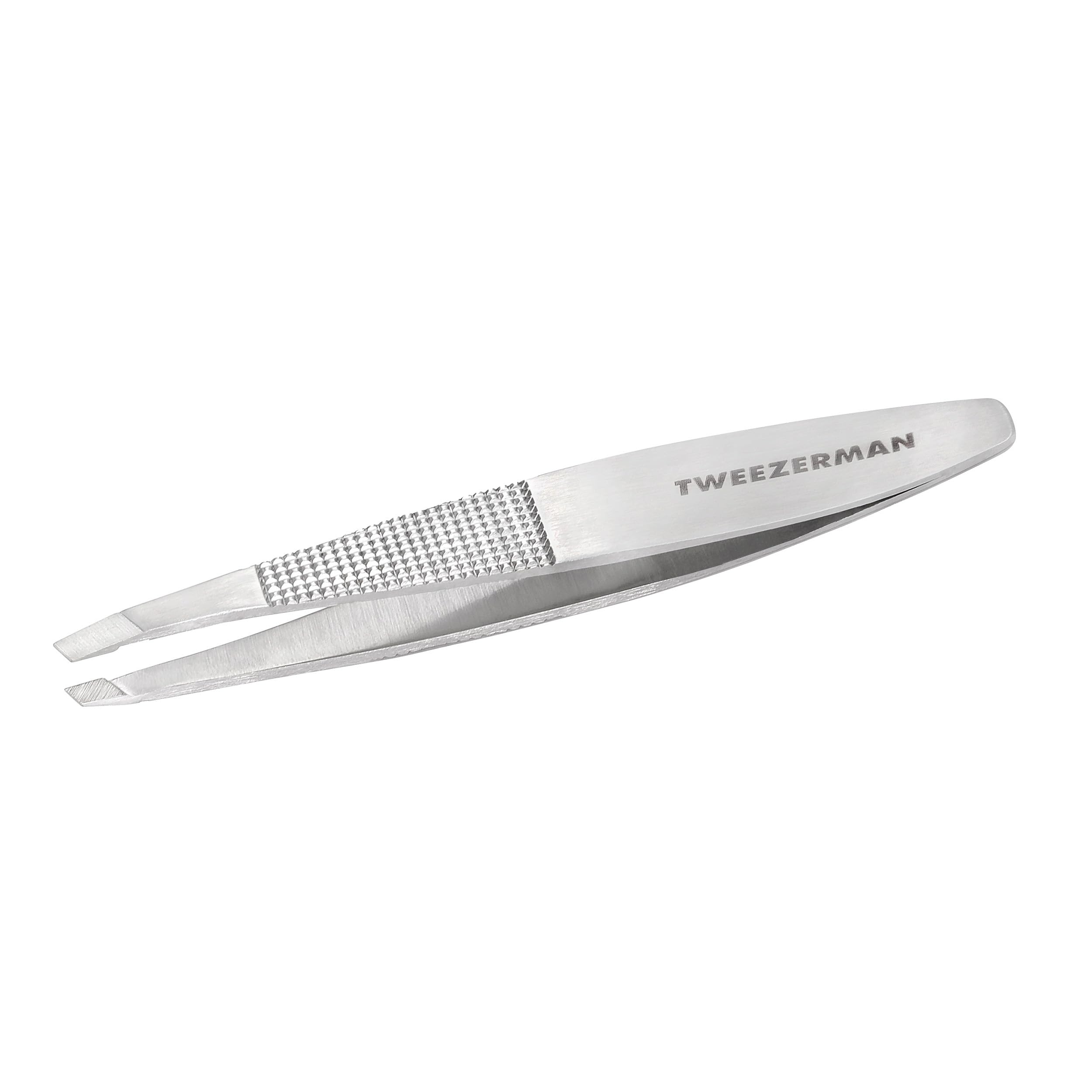 Tweezerman Wide Grip Slant Tweezer, Extra Large Tweezers, Professional Stainless Steel Precision Tweezers for Facial Hair and Eyebrows, (Pack of 1)
