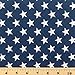 The Fabric Exchange Stars Print Poly Cotton 60 Inch Fabric by The Yard (Navy Blue)