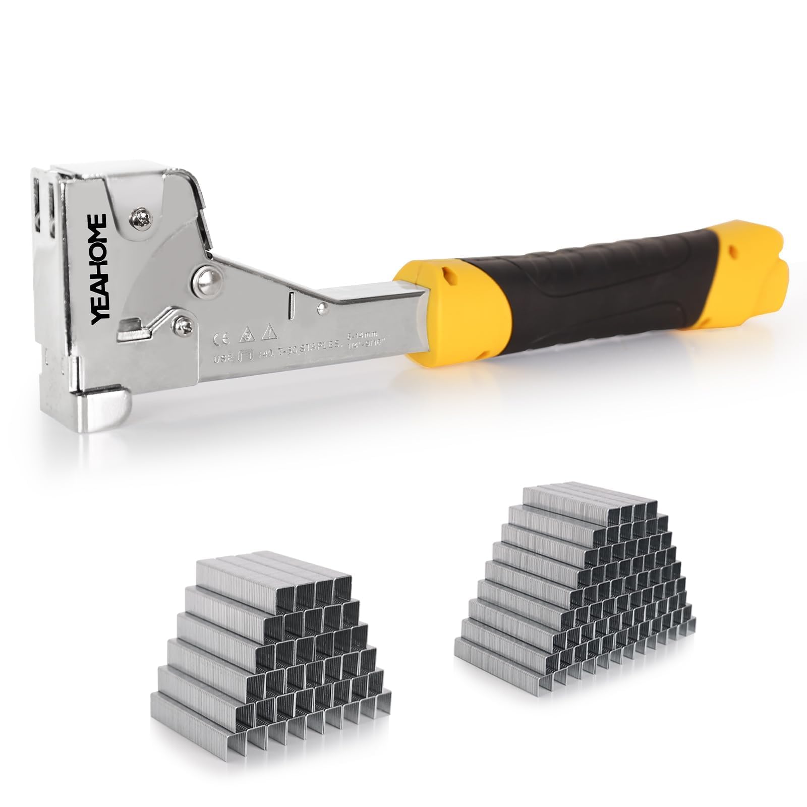 Photo 1 of ***NO STAPLES***YEAHOME Heavy Duty Hammer Tacker with 6000 T50 Staples of 1/2, 3/8 inches, Steel Construction Manual Hammer Stapler with Anti-jam Magazine for Construction, Roofing, House Wrap, ***NO STAPLES***