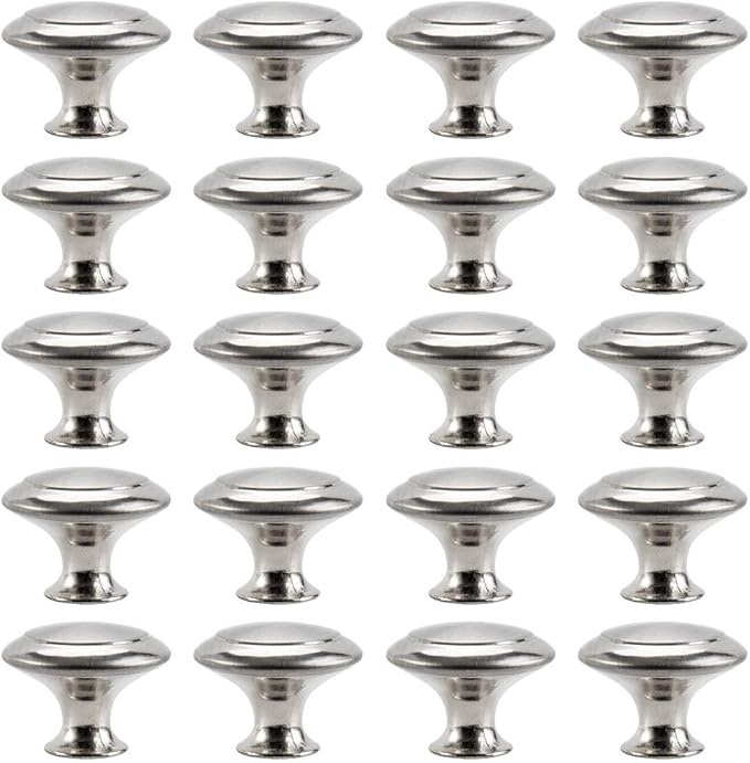 Door Knobs Round Mushroom Shape 30mm Stainless Steel Brushed