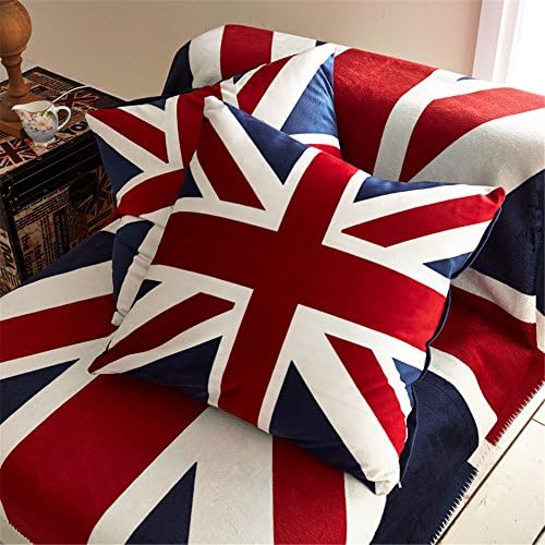 Cartoon simple creative British American red and blue rice flag flag pillow European sofa cushions office pillow, 45 45cm