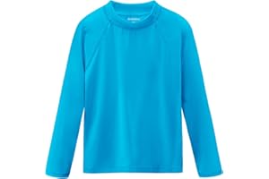 SMARASH Boys UPF 50+ Rash Guard Swim Shirts Long Sleeve Youth Kids Sun Protection SPF Fishing Water Beach Surfing Shirts Quick Dry