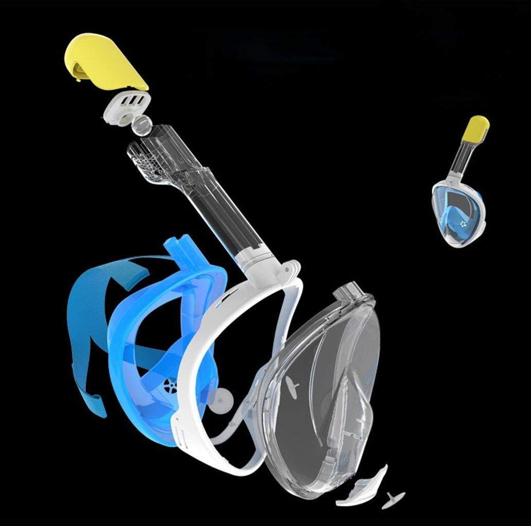 Ezire Full Face Snorkel Mask, 2-Pack Seaview 180&deg; Panoramic Viewing Snorkeling and Diving Mask with Action Camera Mount, Easy Breath Anti-Fog Anti-Leak Snorkeling Design for Adults (L/XL)