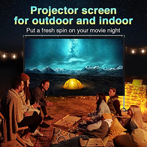 [Upgraded] MOOKA Family Projector Screen and Stand, 100 inch Projector