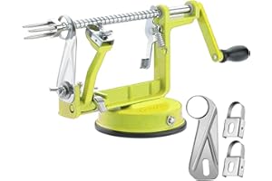 Apple Peeler Corer, Long lasting Chrome Cast Magnesium Alloy Apple Peeler Slicer Corer with Stainless Steel Blades and Powerf