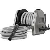 Giraffe Tools Retractable Vacuum Hose Reel 30 FT Fits 1-1/4"(32mm) shop vac | Wall Mount, Auto Rewind, Any-Length Lock, Ribbed Anti-Kink Hose, Fits Wet Dry Vacs, for Car Detailing, Garage Workshop