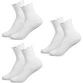 BOHUIZ 3 Pairs White Lace Ruffle Socks For Women, Women's Casual Cute Frilly Socks Breathable Knit Cotton Soft Crew Socks For Women And Girls