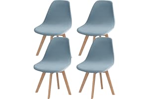 SONNACH Pack of 4 Velvet Mid Century Modern Dining Chair Covers, Armless Chair Cover,Living Room Side Chair Slipcovers (Babyblue)