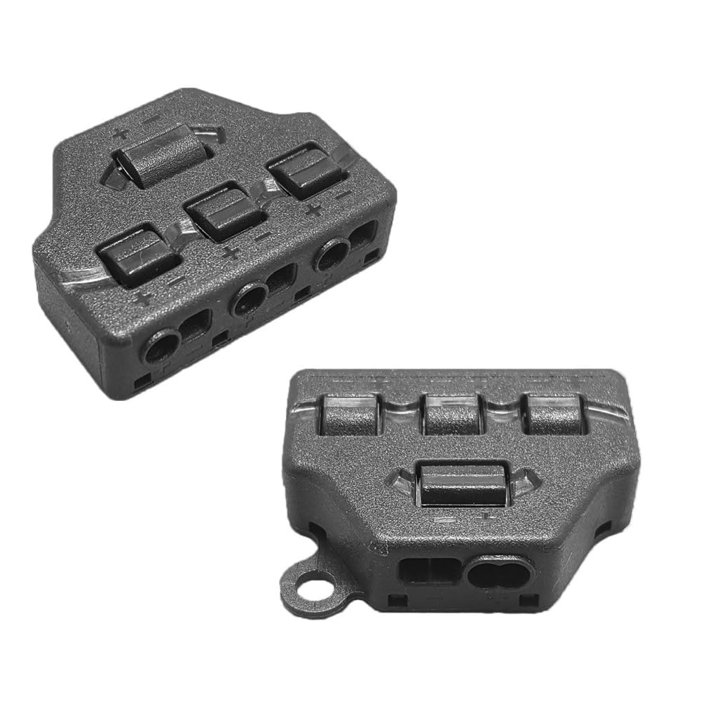 MiJunHD 3 Ports Wire Connector Splitter Distribution,2 Pcs 1 In 3 Out Quick Push-in Electrical Terminal Block TL-103 Parallel Constant Voltage Type for LED Lighting