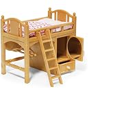 Calico Critters - Loft Bed Set - Dollhouse Furniture &amp; Accessories | Sleep up top, play below - a space-savvy bedroom piece that adds big-kid charm to any critter room arrangement, Ages 3+