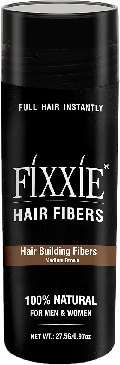FIXXIE Hair Fibres Medium Brown 27.5g Bottle Hair Thickener Keratin