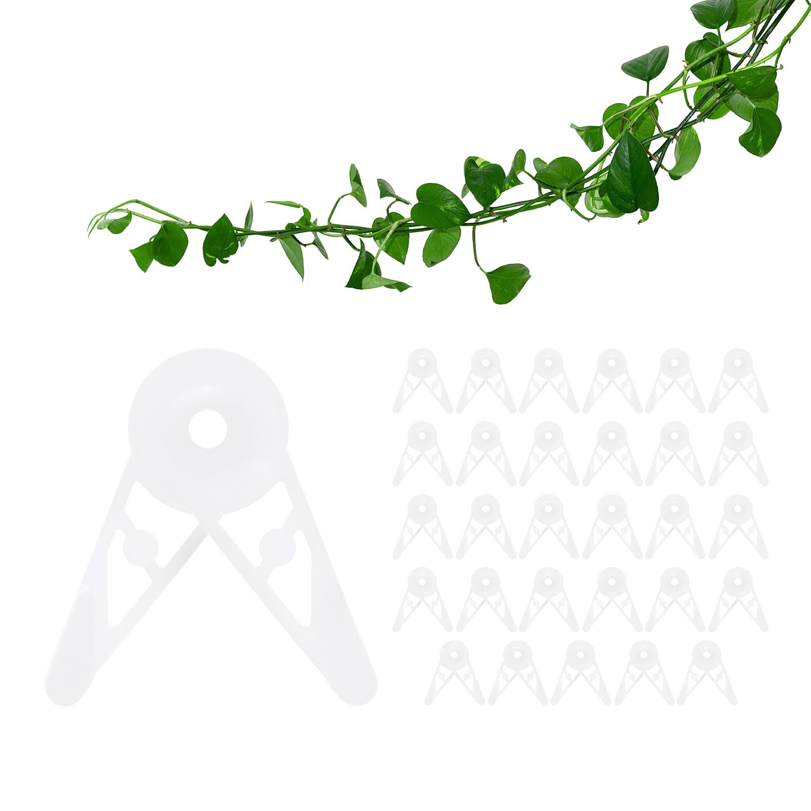 M METERXITY 30-Pack Adjustable Plant Clips, 360 Degree Plant Training Clips, Plant Stem Bender Training Clips for Low Stress Training/Plant Ties/Gardening Accessories [White]