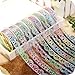 AKOAK 6 Rolls 1.8cm Bud Silk Stationery Stickers Glittery Hollow Out Lace Tape Colorful Decoration Masking Tape DIY Sticker Scrapbooking Tools